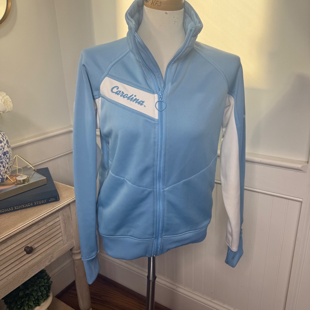 Columbia UNC North Carolina Tar Heels Full Zip Track Jacket Blue White Womens L